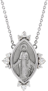 14K Gold Round Natural Diamond Miraculous Necklace - White Gold