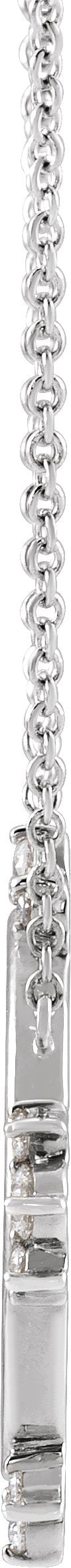 14K Gold Round Natural Diamond Miraculous Necklace - White Gold - view 2