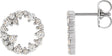 14K Gold Round Natural Diamond Accented Circle Earrings II - White Gold
