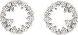 14K Gold Round Natural Diamond Accented Circle Earrings II - White Gold - view 2