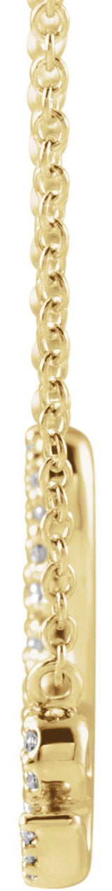 14K Gold Round Natural Diamond Love Necklace II - Yellow Gold - view 2
