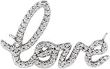 Platinum Round Natural Diamond Love Necklace