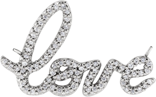 Platinum Round Natural Diamond Love Necklace