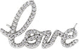 14K Gold Round Natural Diamond Love Necklace II - White Gold