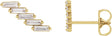 14K Gold Straight Baguette Natural Diamond Baguette Ear Climbers - Yellow Gold