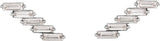 14K Gold Straight Baguette Natural Diamond Baguette Ear Climbers - White Gold - view 2