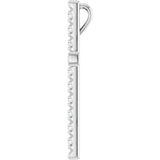 Platinum Round Natural Diamond French-Set Cross Necklace or Pendant - view 3