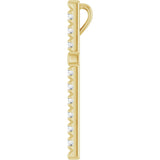 14K Gold Round Natural Diamond French-Set Cross Necklace or Pendant - Yellow Gold - view 3