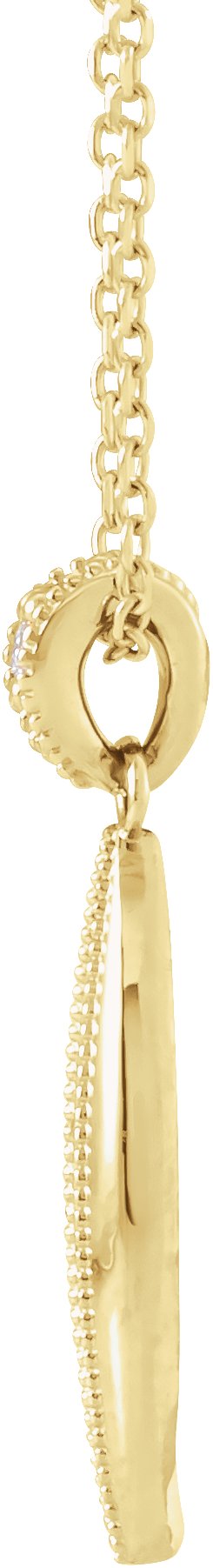 14K Gold Beaded Necklace or Pendant - Yellow Gold - view 2