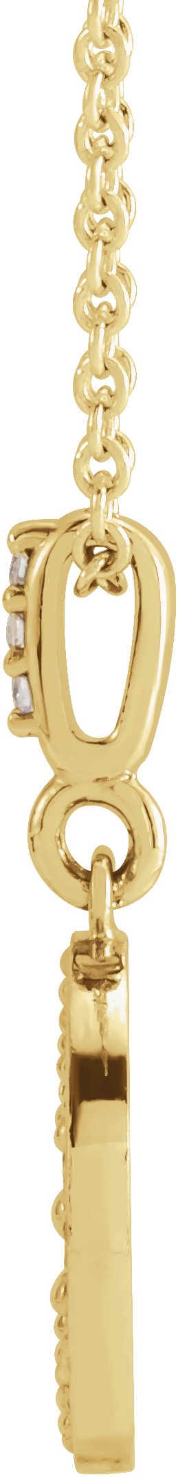 14K Gold Crescent Moon Disc Necklace or Pendant - Yellow Gold - view 2