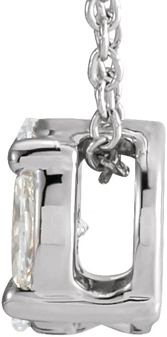 14K Gold Natural Diamond Cluster Necklace – 1/3 CTW - White Gold - view 2