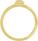 14K Gold Square Natural Peridot Family Stackable Ring - Yellow Gold - view 2