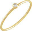 14K Gold Round Natural Diamond Stackable Ring – 0.03 CTW - Yellow Gold