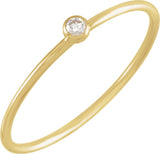 14K Gold Round Natural Diamond Stackable Ring – 0.03 CTW - Yellow Gold