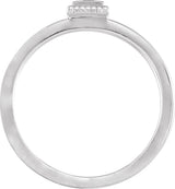 14K Gold Square Natural Aquamarine Family Stackable Ring - White Gold - view 2