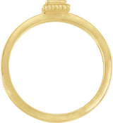 14K Gold Square Natural Citrine Family Stackable Ring - Yellow Gold - view 2