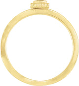 14K Gold Square Natural Amethyst Family Stackable Ring - Yellow Gold - view 2