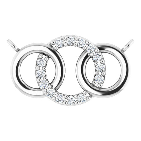 Platinum Round Lab-Grown Diamond Interlocking Circle Necklace