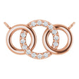 14K Gold Round Natural Diamond Interlocking Circle Necklace – 0.05 CTW - Rose Gold