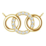 14K Gold Round Natural Diamond Interlocking Circle Necklace – 0.05 CTW - Yellow Gold