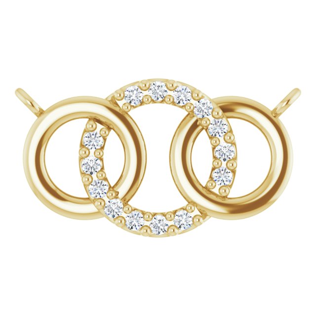 14K Gold Round Lab-Grown Diamond Interlocking Circle Necklace - Yellow Gold