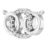 Platinum Round Lab-Grown Diamond Interlocking Circle Necklace - view 2