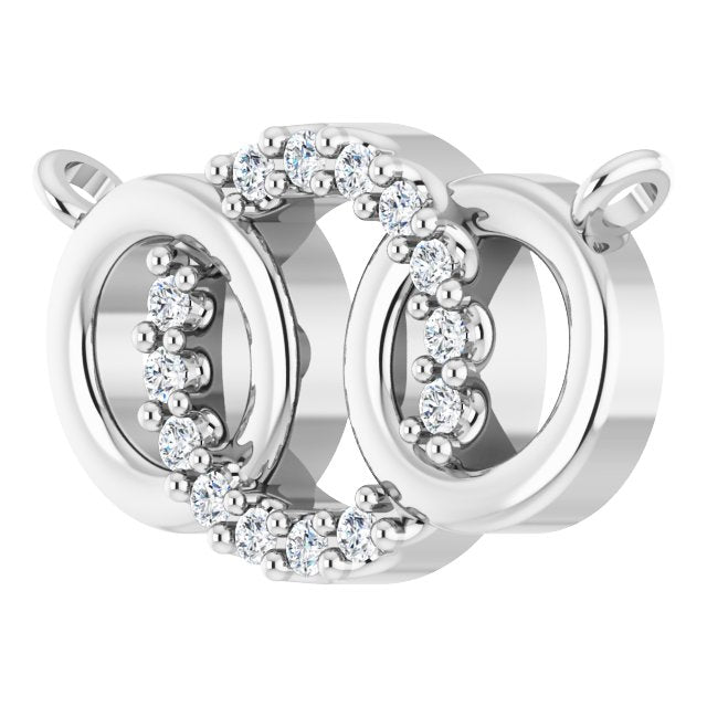 Platinum Round Lab-Grown Diamond Interlocking Circle Necklace - view 2