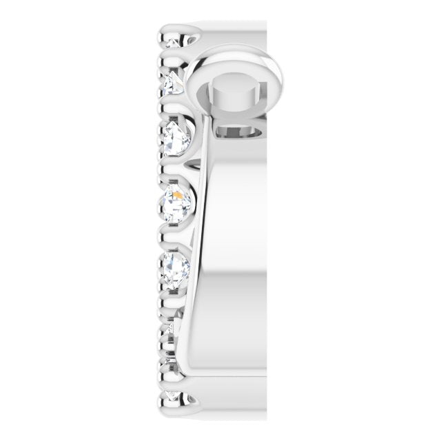 Platinum Round Lab-Grown Diamond Interlocking Circle Necklace - view 3