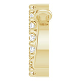 14K Gold Round Lab-Grown Diamond Interlocking Circle Necklace - Yellow Gold - view 2