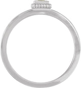14K Gold Square Natural Peridot Family Stackable Ring - White Gold - view 2