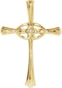 14K Gold Round Natural Diamond Cross Pendant – 1mm Stones - Yellow Gold