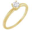 14K Gold Round Natural Diamond Youth Birthstone Ring - Yellow Gold