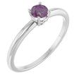 14K Gold Round Alexandrite Youth Birthstone Ring - White Gold