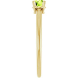 14K Gold Round Natural Peridot Youth Birthstone Ring - Yellow Gold - view 3