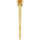 14K Gold Round Citrine Youth Birthstone Ring - Yellow Gold - view 3