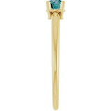 14K Gold Round Lab-Grown Ruby Youth Birthstone Ring - Yellow Gold - view 3
