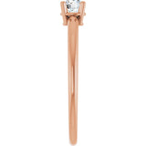 14K Gold Round Natural White Sapphire Youth Birthstone Ring - Rose Gold - view 3