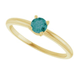 14K Gold Round Lab-Grown Ruby Youth Birthstone Ring - Yellow Gold - view 4