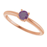 14K Gold Round Lab-Grown Alexandrite Youth Birthstone Ring - Rose Gold - view 5