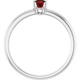 14K Gold Round Garnet Youth Birthstone Ring - White Gold - view 5