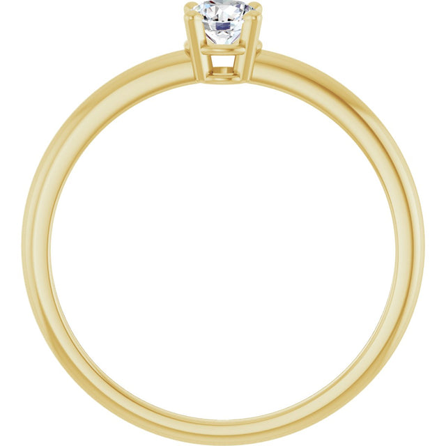 14K Gold Round Natural Diamond Youth Birthstone Ring - Yellow Gold - view 3