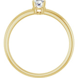 14K Gold Round Natural White Sapphire Youth Birthstone Ring - Yellow Gold - view 5