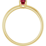 14K Gold Round Ruby Youth Birthstone Ring - Yellow Gold - view 5