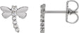 Platinum Round Natural Diamond Dragonfly Earrings
