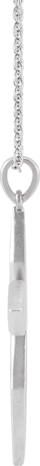 Platinum Round Natural Diamond Accented Cross Necklace or Pendant II - view 2