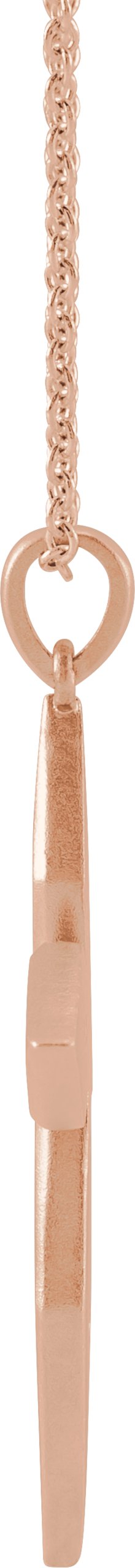 14K Gold Round Natural Diamond Accented Cross Necklace or Pendant II - Rose Gold - view 2