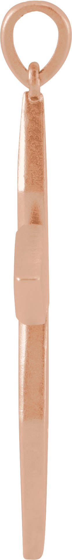 14K Gold Round Natural Diamond Accented Cross Necklace or Pendant II - Rose Gold - view 2