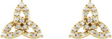 14K Gold Round Natural Diamond Celtic-Inspired Trinity Earrings - Yellow Gold - view 2