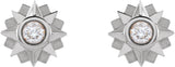 Platinum Round Natural Diamond Sun Earrings - view 2