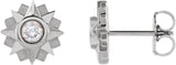 Platinum Round Natural Diamond Sun Earrings